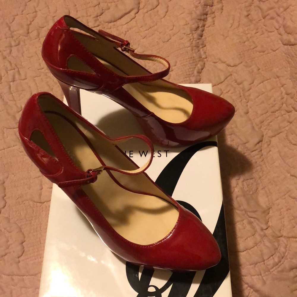 Nine West Red Platform Heels